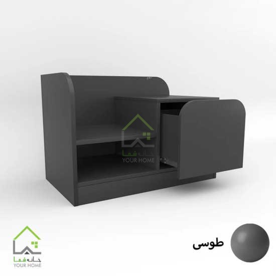 پاتختی مدرن شلف دار با دستگیره سی ان سی دو رنگ