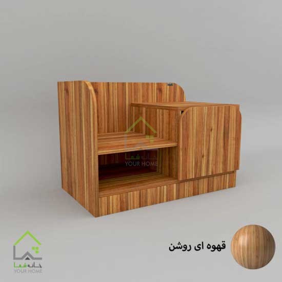 پاتختی مدرن شلف دار با دستگیره سی ان سی دو رنگ