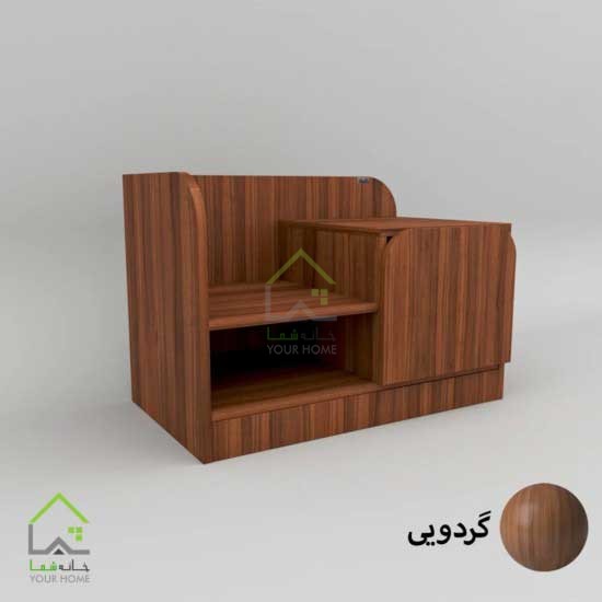 پاتختی مدرن شلف دار با دستگیره سی ان سی دو رنگ