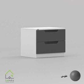 پاتختی مدرن دو کشو دسته سی ان سی طوسی