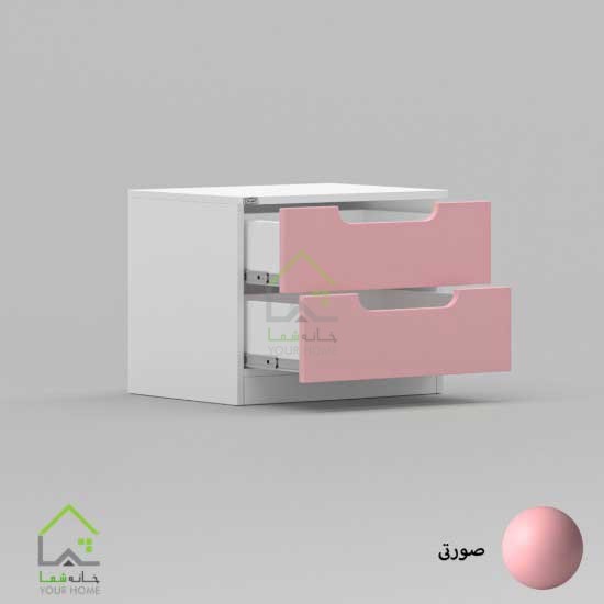 پاتختی مدرن دو کشو دسته سی ان سی طوسی