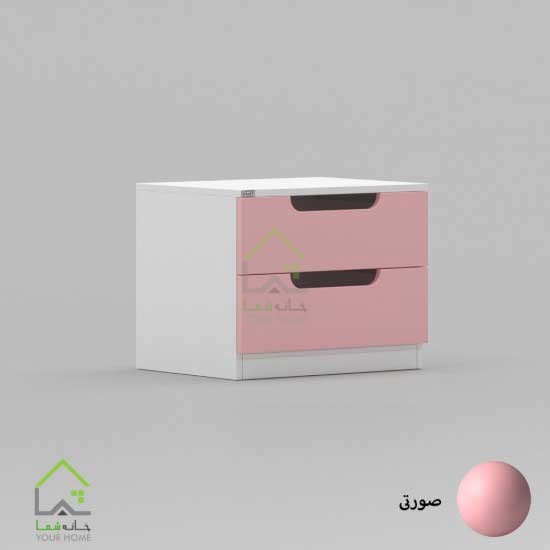 پاتختی مدرن دو کشو دسته سی ان سی طوسی