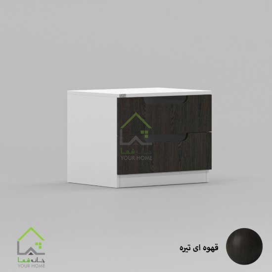 پاتختی مدرن دو کشو دسته سی ان سی طوسی