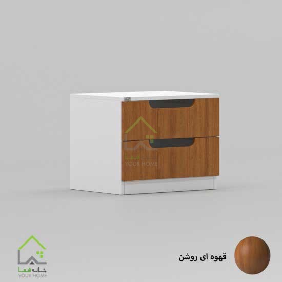 پاتختی مدرن دو کشو دسته سی ان سی طوسی
