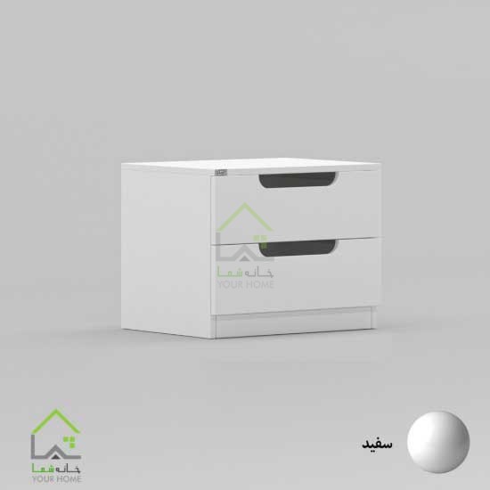 پاتختی مدرن دو کشو دسته سی ان سی طوسی
