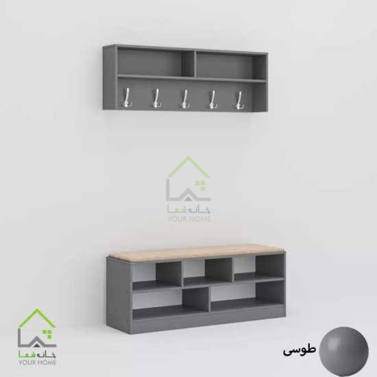 جاکفشی دوتکه نشیمن دار مدرن سفید