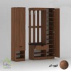 جاکفشی دو درب دو تیکه آینه دار قهوه ای