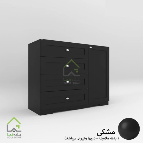 دراور چهارکشو تک درب نئوکلاسیک سفید