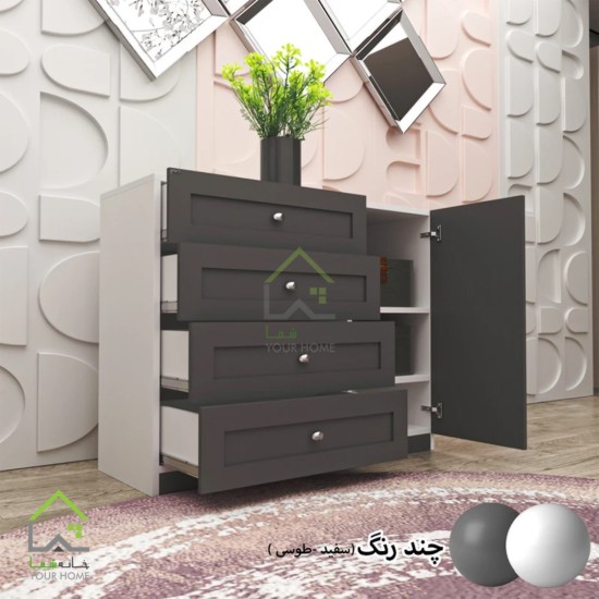 دراور چهارکشو تک درب نئوکلاسیک سفید