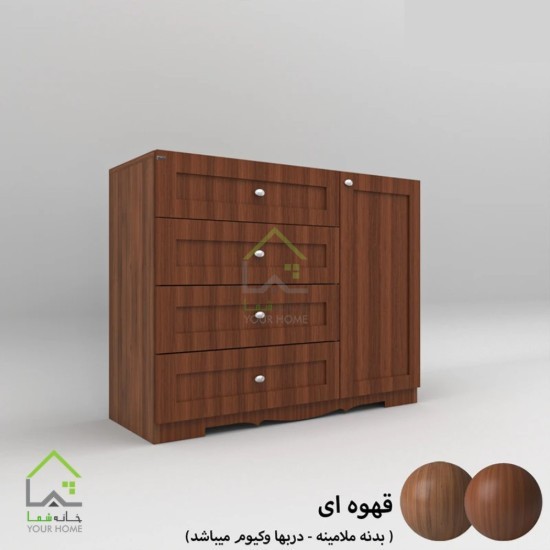 دراور چهارکشو تک درب نئوکلاسیک سفید