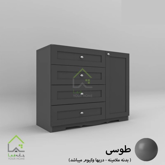 دراور چهارکشو تک درب نئوکلاسیک سفید