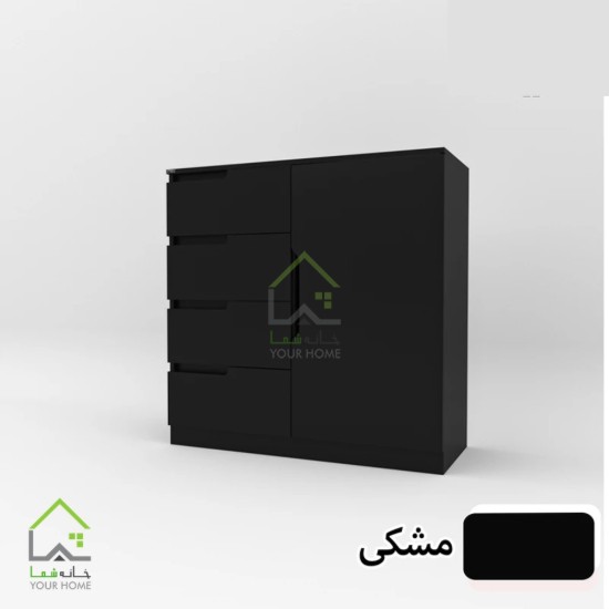 دراور چهارکشو با ریل سه تکه دسته سی ان سی مدرن سفید