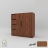 دراور چهارکشو با ریل سه تکه دسته سی ان سی مدرن گردویی