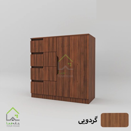 دراور چهارکشو با ریل سه تکه دسته سی ان سی مدرن سفید
