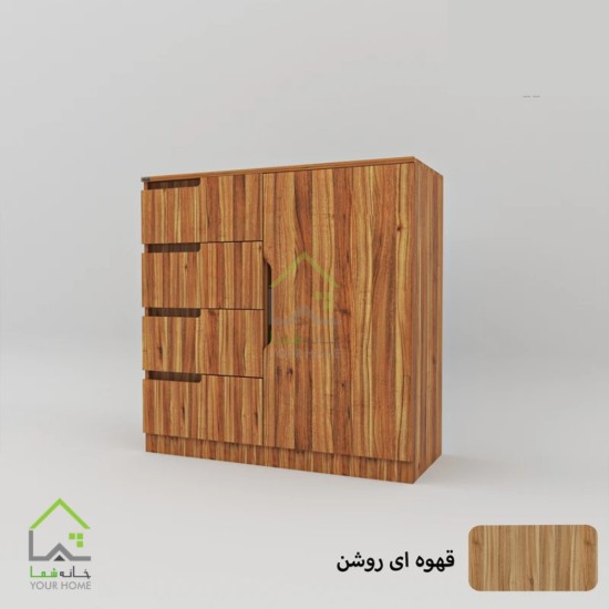 دراور چهارکشو با ریل سه تکه دسته سی ان سی مدرن سفید