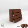 دراور چهارکشو مدرن دسته سی ان سی توکار گردویی