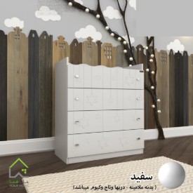 دراور چهارکشو طرح ستاره لبه منحنی سفید