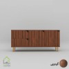 دراور درب کمدی پایه فلزی مدرن گردویی