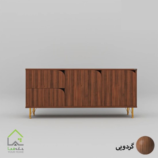 دراور درب کمدی پایه فلزی مدرن گردویی