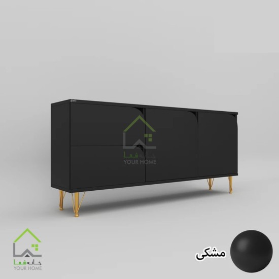 دراور درب کمدی پایه فلزی مدرن گردویی