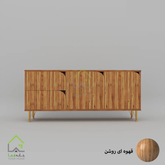 دراور درب کمدی پایه فلزی مدرن گردویی