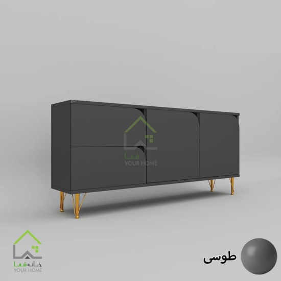 دراور درب کمدی پایه فلزی مدرن گردویی