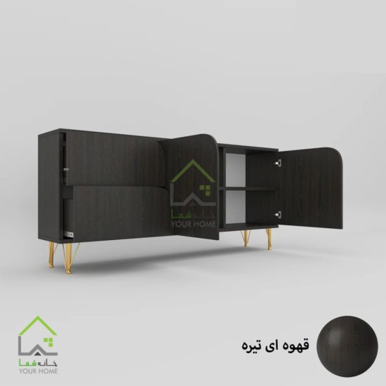دراور درب کمدی پایه فلزی مدرن گردویی