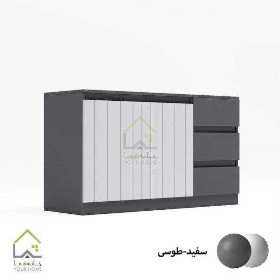 دراور سه کشو درب کمدی مدرن سفید