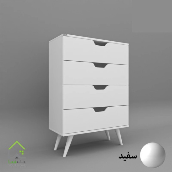 دراور پایه مخروطی دسته سی ان سی مدرن سفید