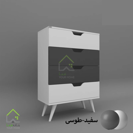 دراور پایه مخروطی دسته سی ان سی مدرن سفید