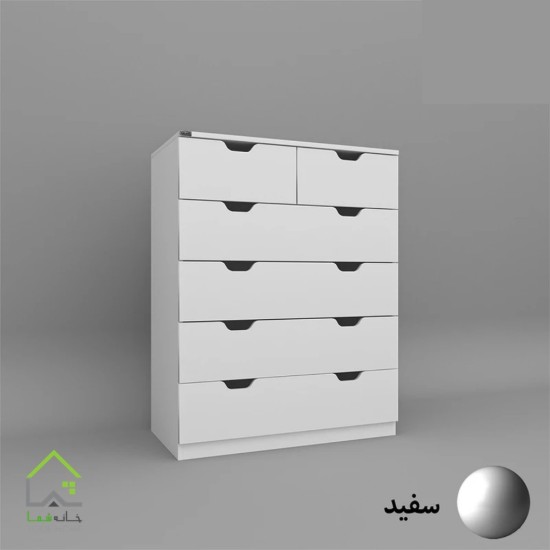 دراور شش کشو دسته سی ان سی مدرن سفید