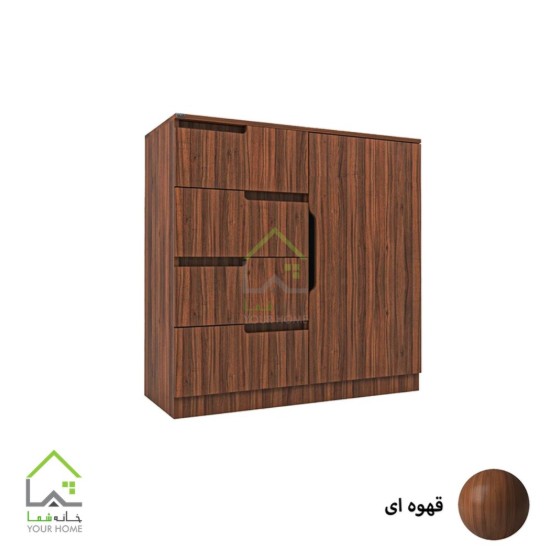 دراور درب کمدی مدرن با دسته سی ان سی  دو رنگ