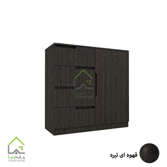 دراور درب کمدی مدرن با دسته سی ان سی  دو رنگ