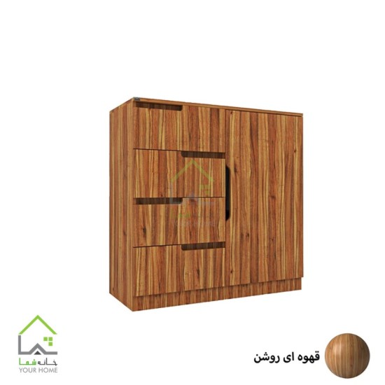 دراور درب کمدی مدرن با دسته سی ان سی  دو رنگ