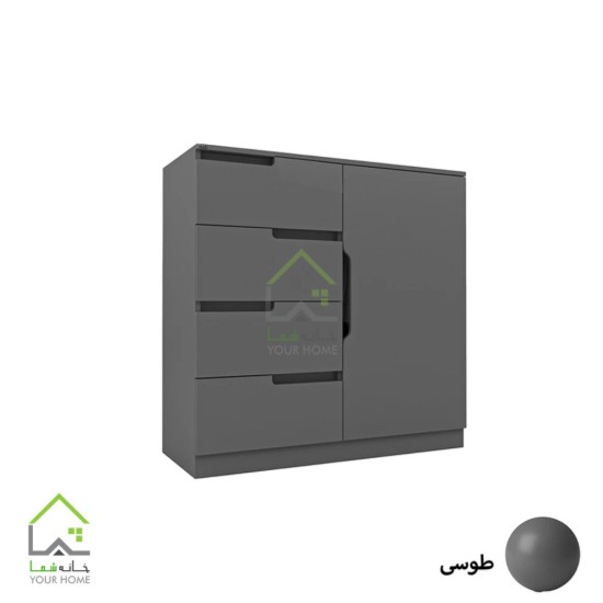 دراور درب کمدی مدرن با دسته سی ان سی  دو رنگ