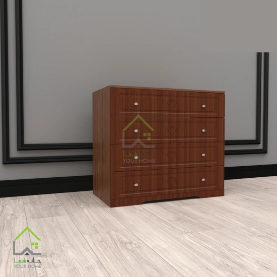 دراور فانتزی چهارکشو با ریل سه تکه گردویی