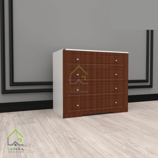 دراور فانتزی چهارکشو با ریل سه تکه گردویی