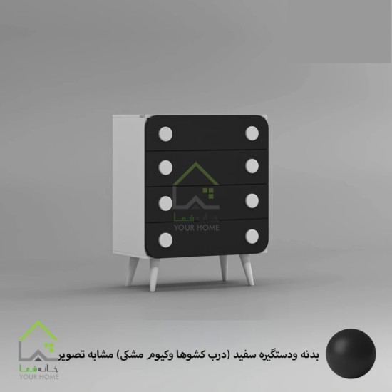 دراور کودک پایه مخروطی با دستگیره طرح  دکمه ای آبی
