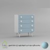دراور کودک پایه مخروطی با دستگیره طرح  دکمه ای آبی