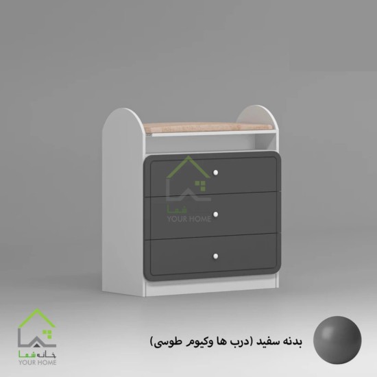 دراور کودک فانتزی با لمسه کرمی صورتی