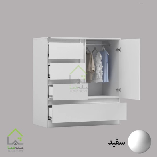 دراور چهارکشو  درب کمدی دستگیره مخفی دو رنگ