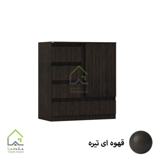 دراور چهارکشو  درب کمدی دستگیره مخفی دو رنگ