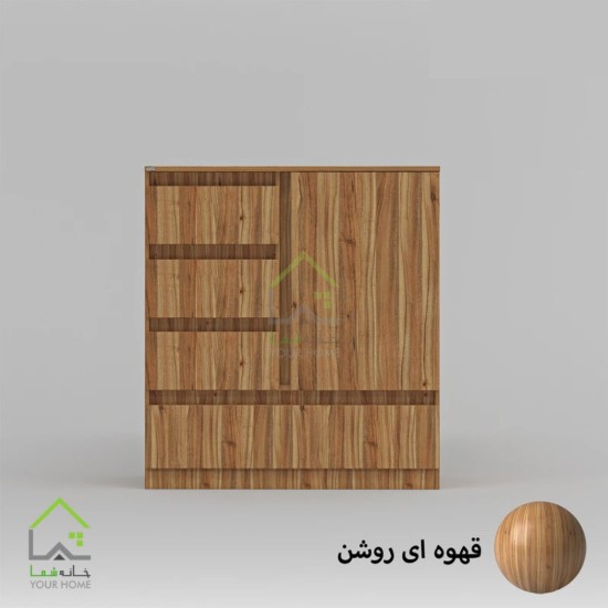 دراور چهارکشو  درب کمدی دستگیره مخفی دو رنگ
