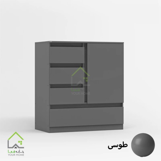 دراور چهارکشو  درب کمدی دستگیره مخفی دو رنگ