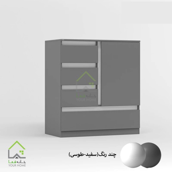 دراور چهارکشو  درب کمدی دستگیره مخفی دو رنگ