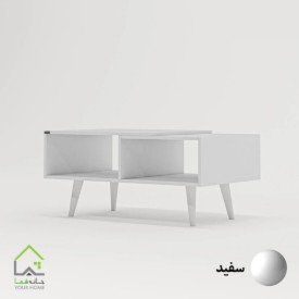 میزجلومبلی پایه مخروطی مستطیلی سفید