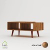 میزجلومبلی پایه مخروطی مستطیلی قهوه ای روشن