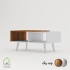 میزجلومبلی پایه مخروطی مستطیلی دو رنگ