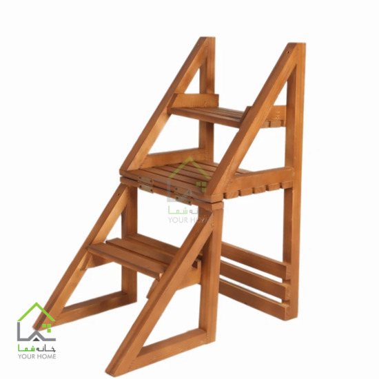 صندلی نردبان شو چوبی