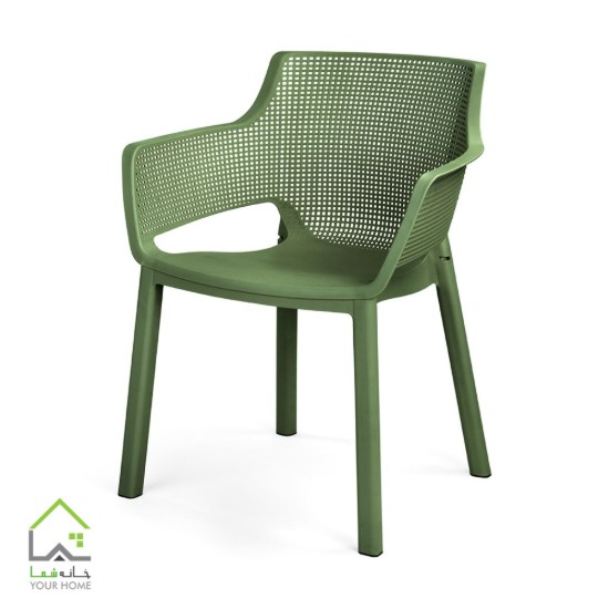 صندلی پلاستیکی دسته دار تیارا سبز